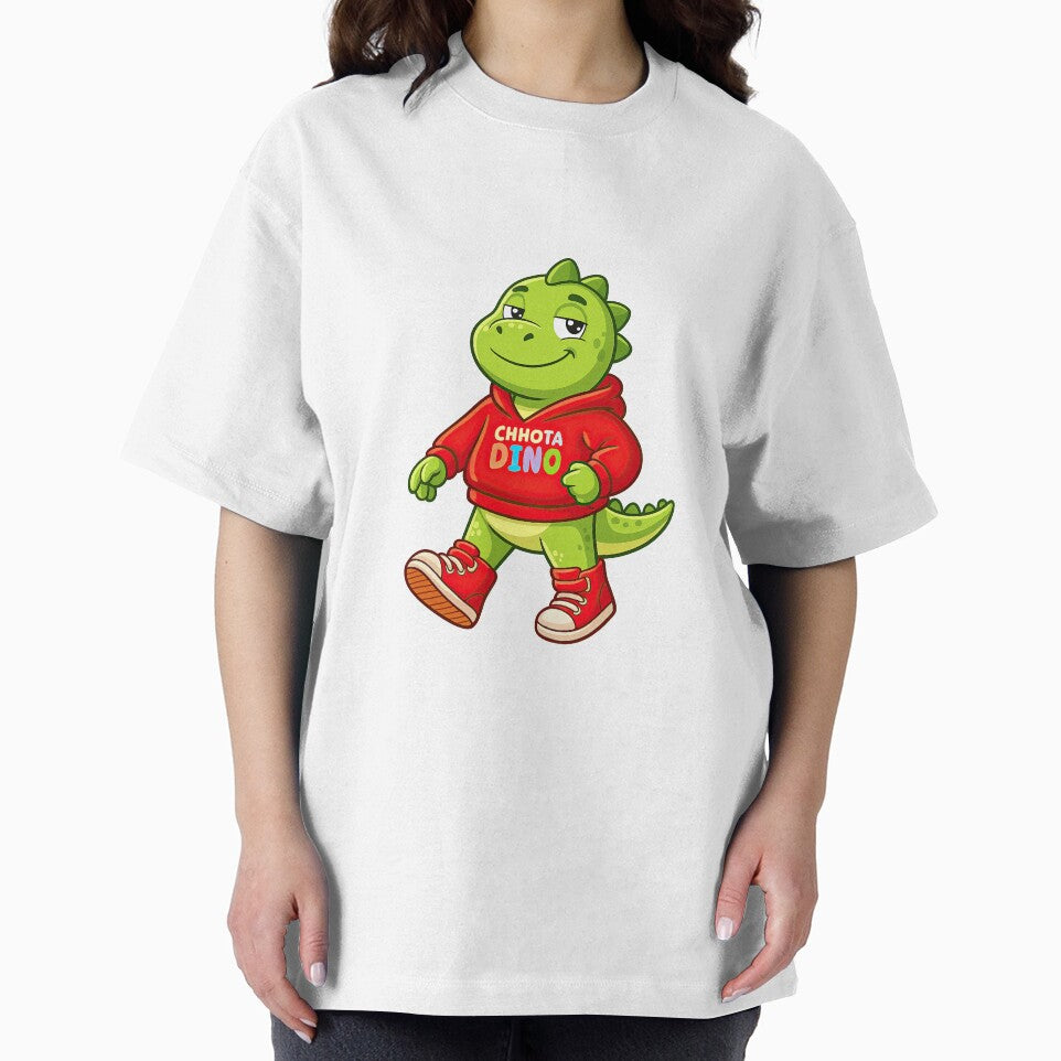 Chhota Dino Walking Safely and Happily – Cute Kids Cartoon Dinosaur T-Shirt Design by MeeraArts&Crafts