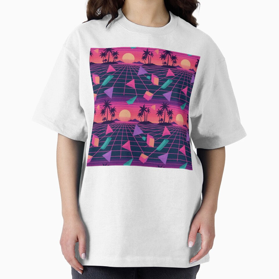 Retro Vaporwave Grid Sunset Synthwave Aesthetic by StickyGuys