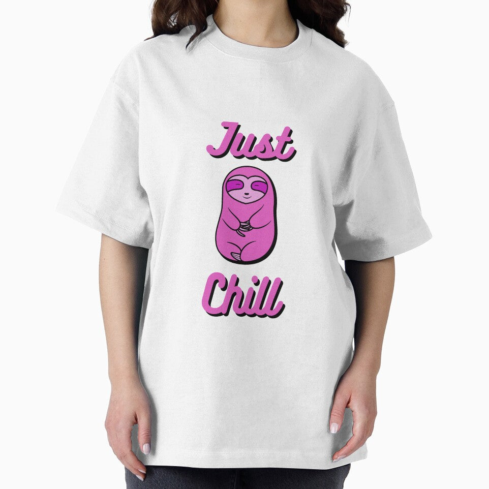 Just Chill Happy Cozy Pink Sloth Bear by SubtleSplit