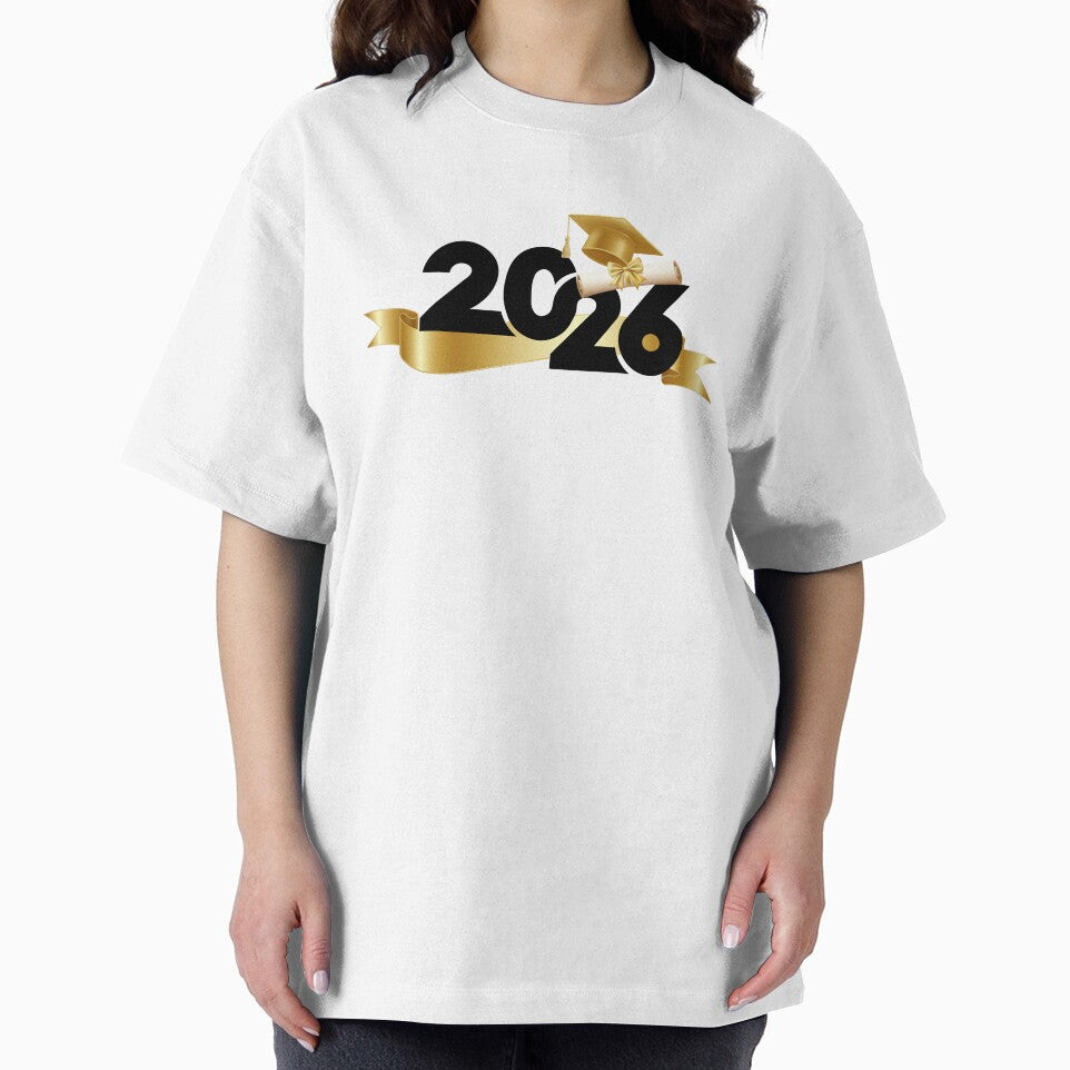 Graduate 2026 (Offset) with Gold Graduation Hat, Diploma & Gold Ribbon by JeweledDesigns