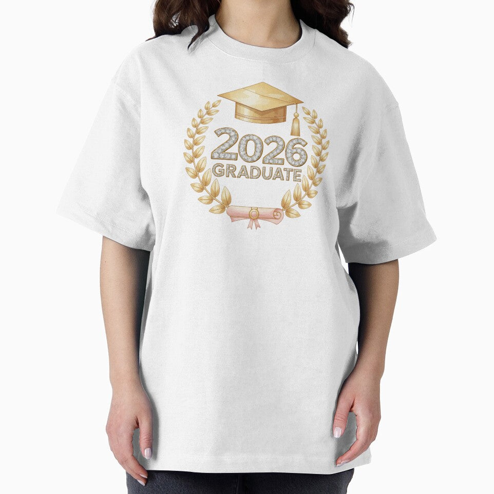2026 Graduate with Royal Laurel Motif, Diploma & Diamonds by JeweledDesigns