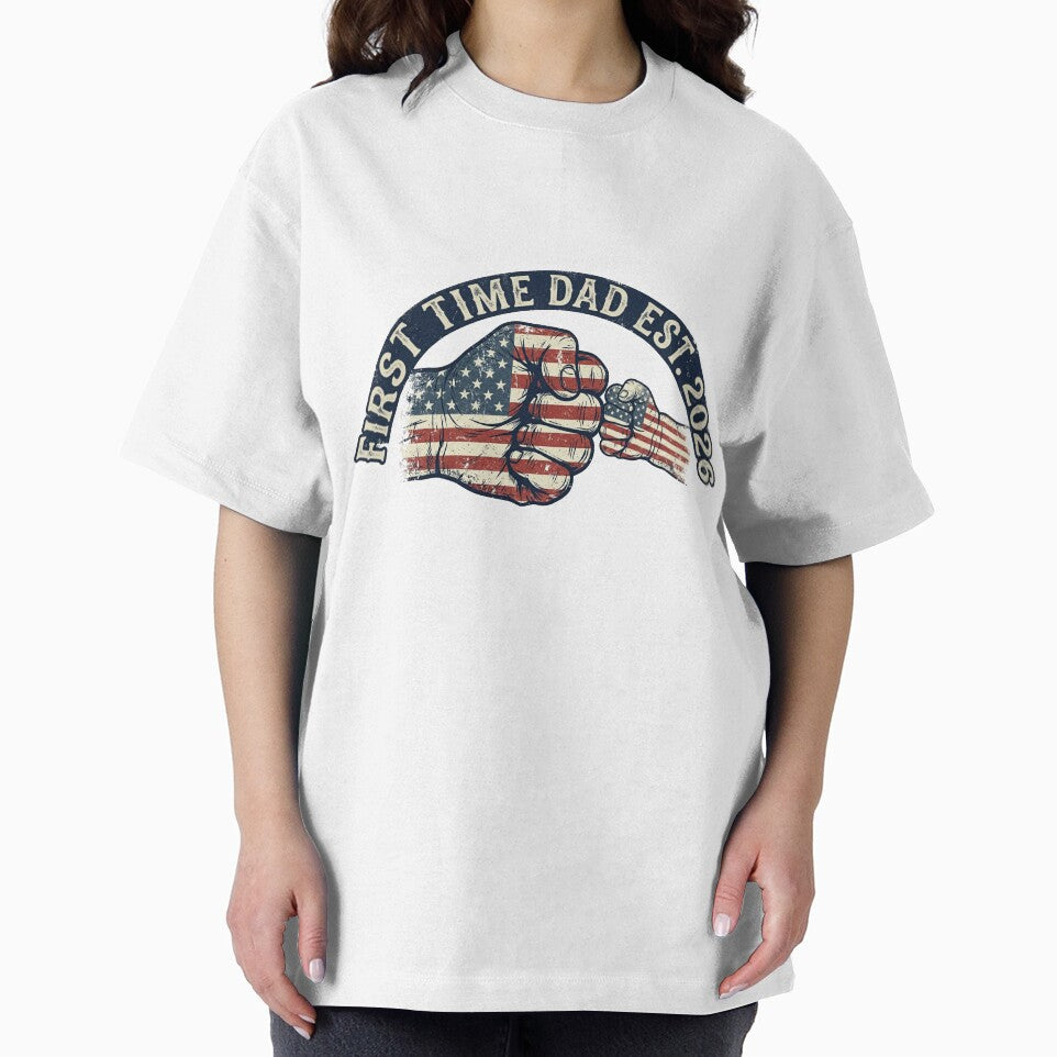 First Time Dad Est. 2026 Patriotic Fist Bump Father Design by KelliesGrafix