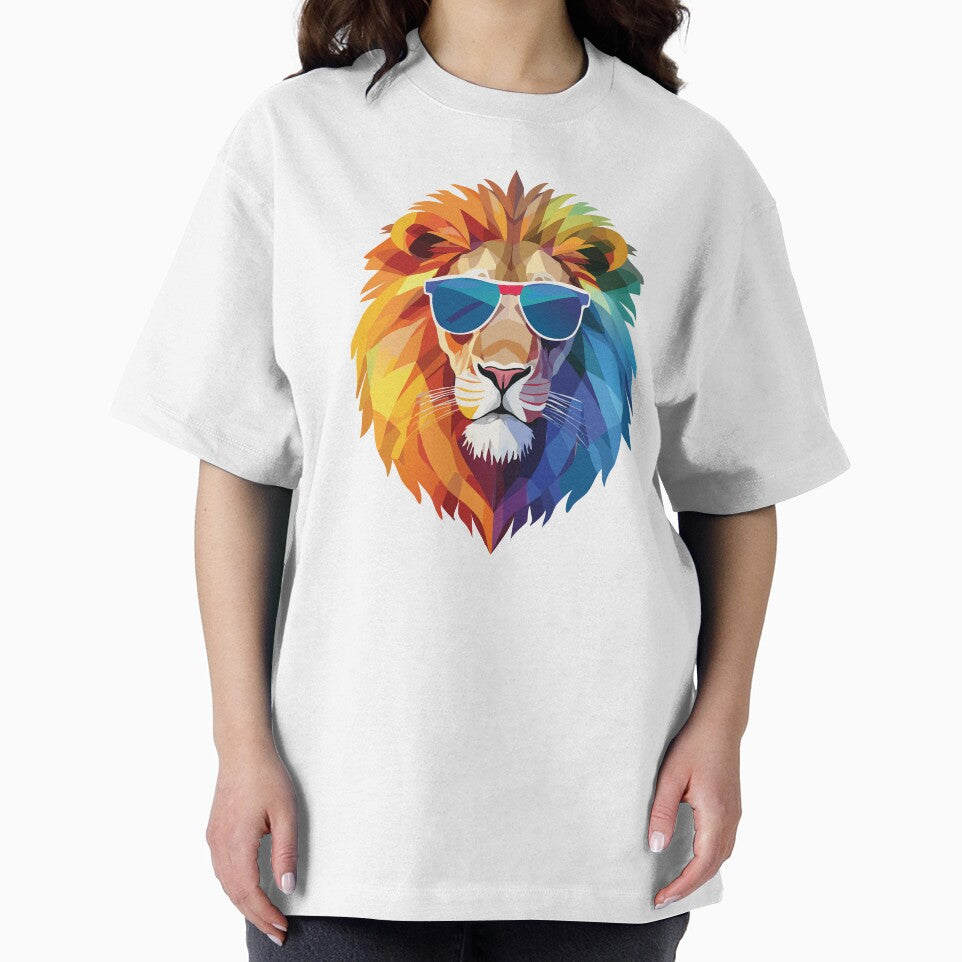 Cool Colorful Lion in Sunglasses – Pop Art Animal Illustration by Wild and Still Studio