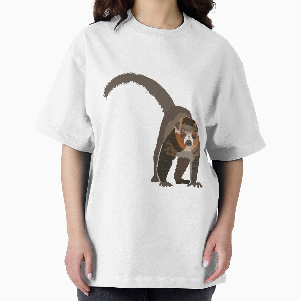 M is for Mongoose Lemur,Mongoose Lemur Illustration – Unique Primate Art for Wildlife and Nature Lovers by PrettylittlepastelUk