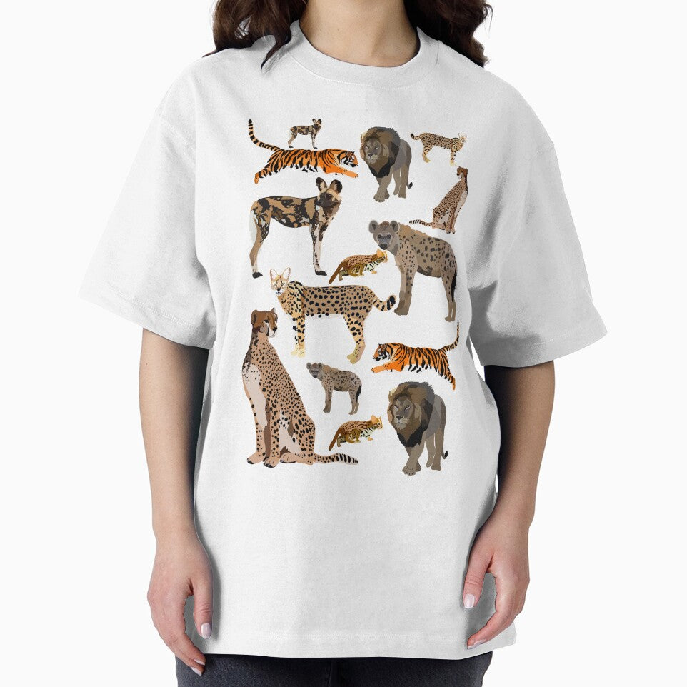 C is for Carnivore, Carnivore Artwork – Big Cat and Fossa Illustration Featuring Wild Predator Design by PrettylittlepastelUk