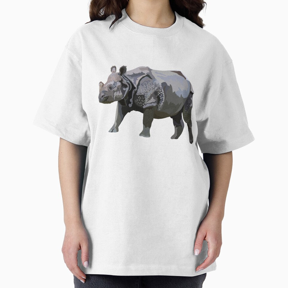 I is for Indian Rhino,Indian Rhino Illustration – Majestic One-Horned Asian Rhino Artwork by PrettylittlepastelUk