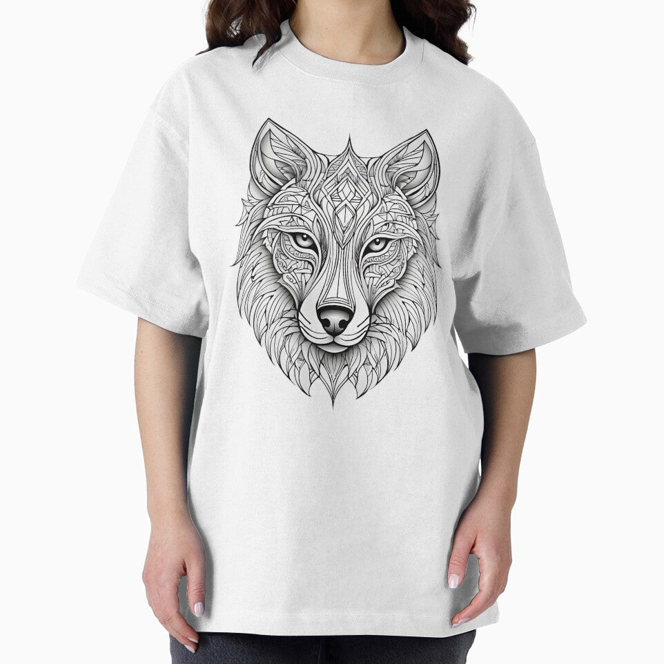 Ornamental Wolf Line Art - 1 by RELAX STATION