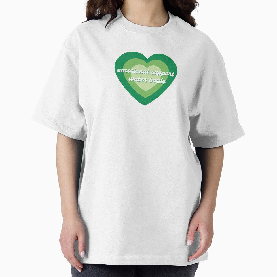 Emotional Support Water Bottle Green Heart by metromuse