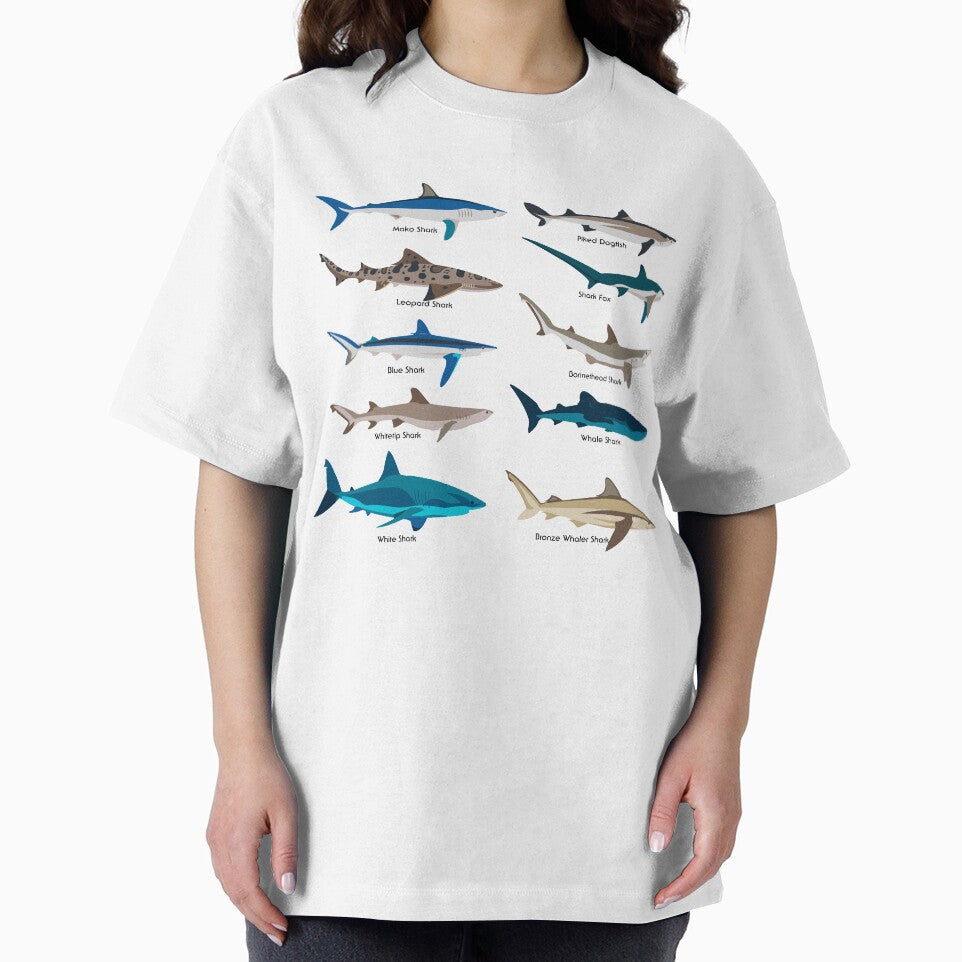 Shark Family Types Of Sharks Shark Lover Art Shark Party Shark Print by TeesByDesign