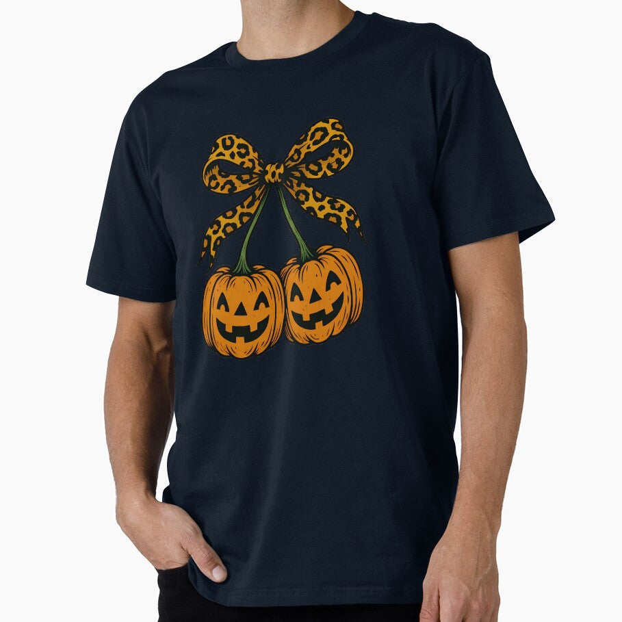 Leopard Bow Jack O Lantern Halloween Pumpkin Cute Coquette Aesthetic by Jolycoco