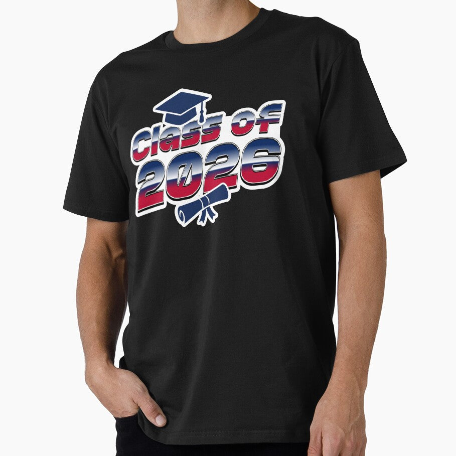 Class of 2026 – Graduation Cap & Diploma Design in Red, White & Blue by GFamilyC