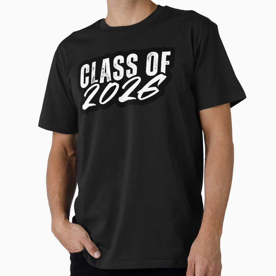 Class of 2026 – White Distressed Graduation Year Script Design for Seniors, Students & Grads by GFamilyC