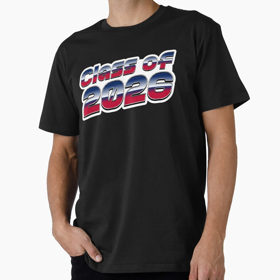 Class of 2026 – Bold Red, White & Blue Graduation Typography Design by GFamilyC