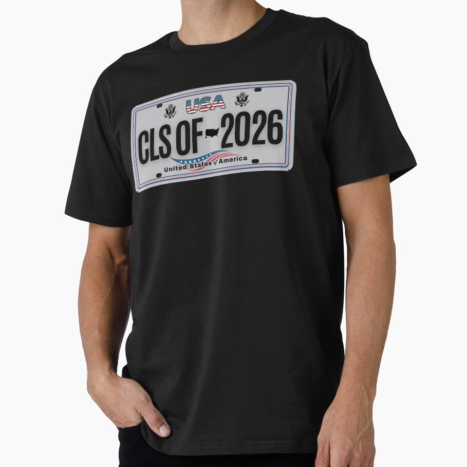 Class of 2026 – USA License Plate Style Graduation Design with American Flag by GFamilyC