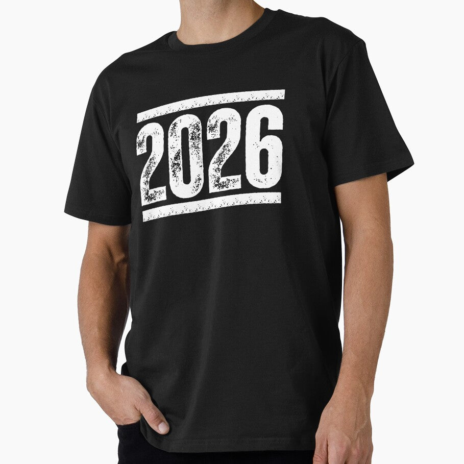 2026 Shirt – Bold Distressed Year Design for Graduation, Milestones, and Senior Class Celebrations White Lines & Font by GFamilyC