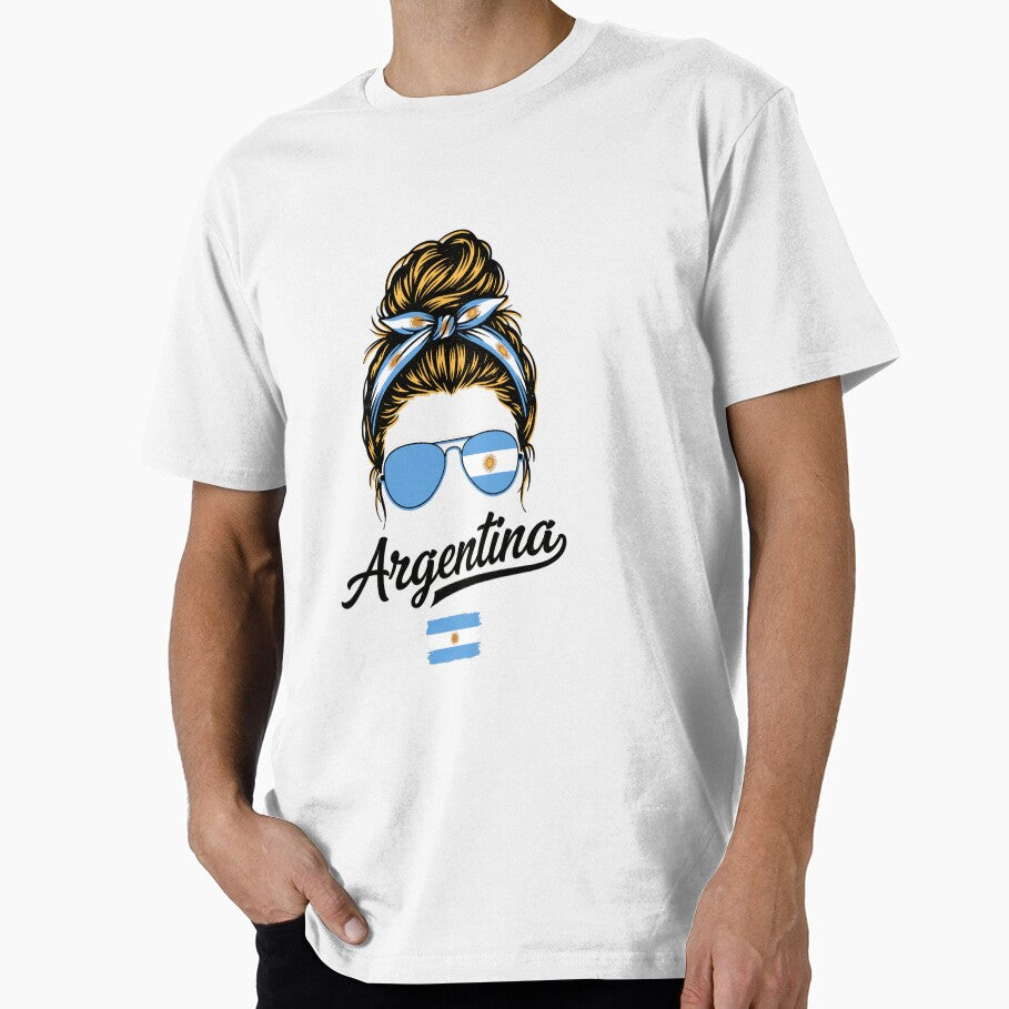Argentina Pop Art Woman – Vintage Woodcut Argentine Flag Sunglasses Graphic for Proud Argentina Supporters by paulo silveira