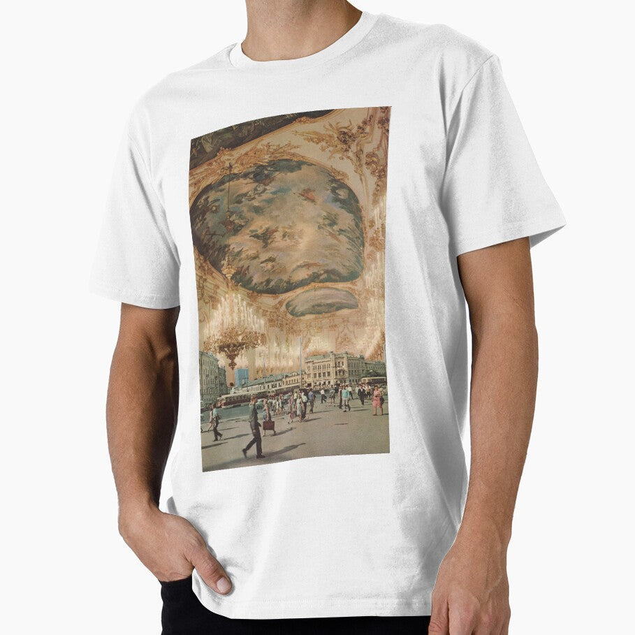 art museum city interior exterior vintage retro painting street walking perspective renaissance by seventies.collages