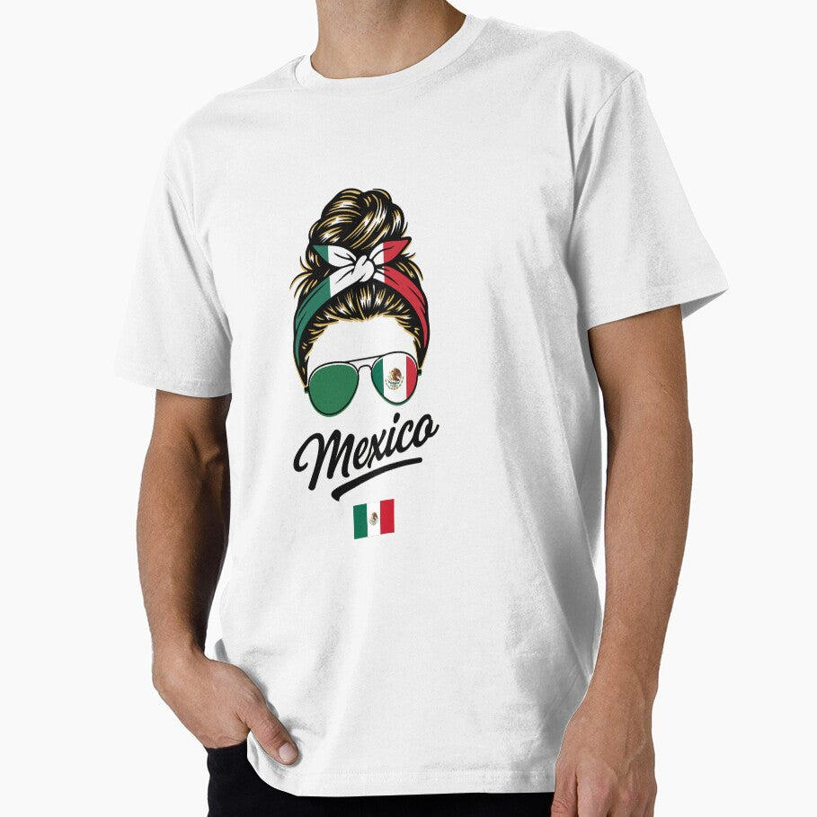 Mexico Pop Art Woman  – Vintage Woodcut Mexican Flag Sunglasses Graphic for Proud Mexico Supporters by paulo silveira