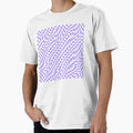 Psychedelic Wavy Checkerboard Pattern in Lilac Pastel by BeesBarn