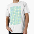 Danish Pastel Aesthetic Checkerboard Flower Design Phone Case in Sage Green and Teal by shopY2K