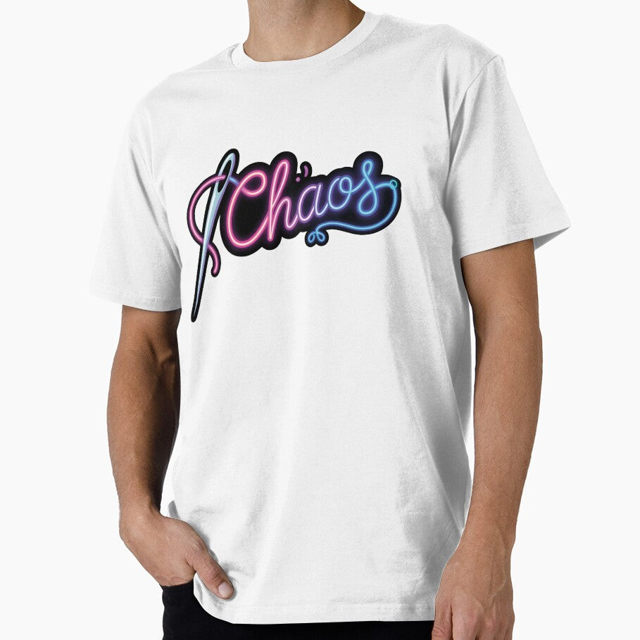 Chaos – Neon Sewing Needle T‑Shirt by artblooming03