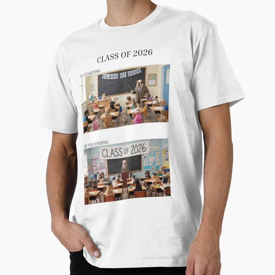 Class of 2026 Funny Dogs Graduation Classroom by SubhAksara