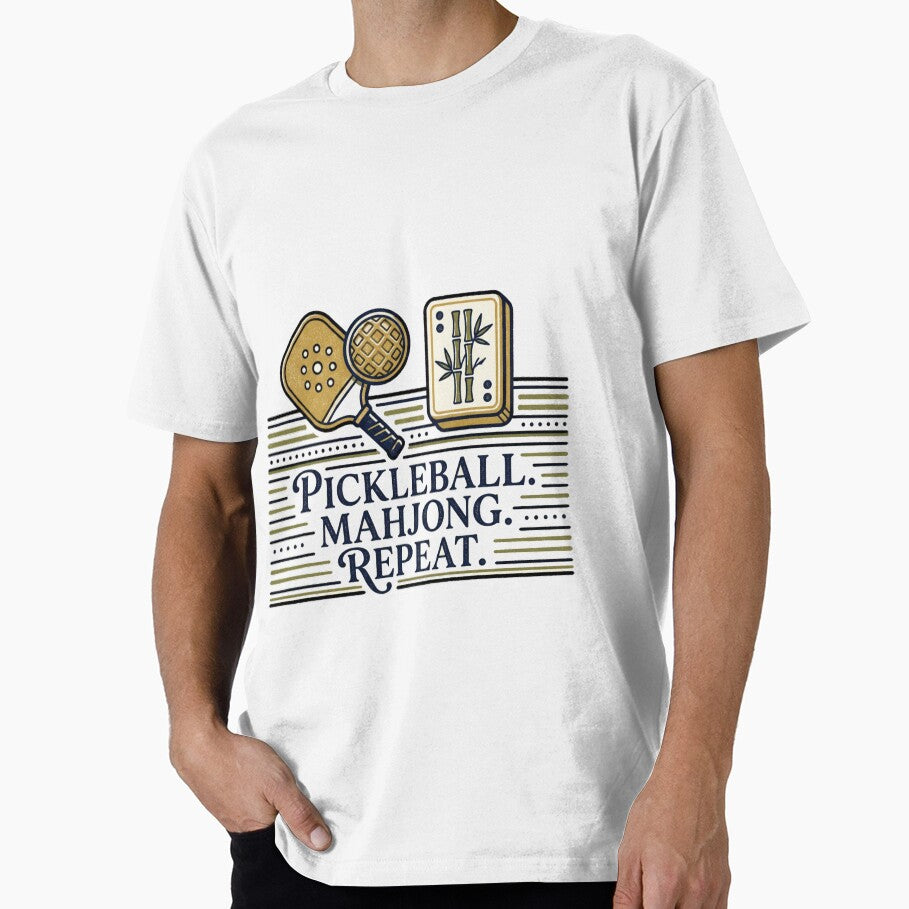 Pickleball Mahjong Repeat Vintage Lifestyle Design by BonVivantly