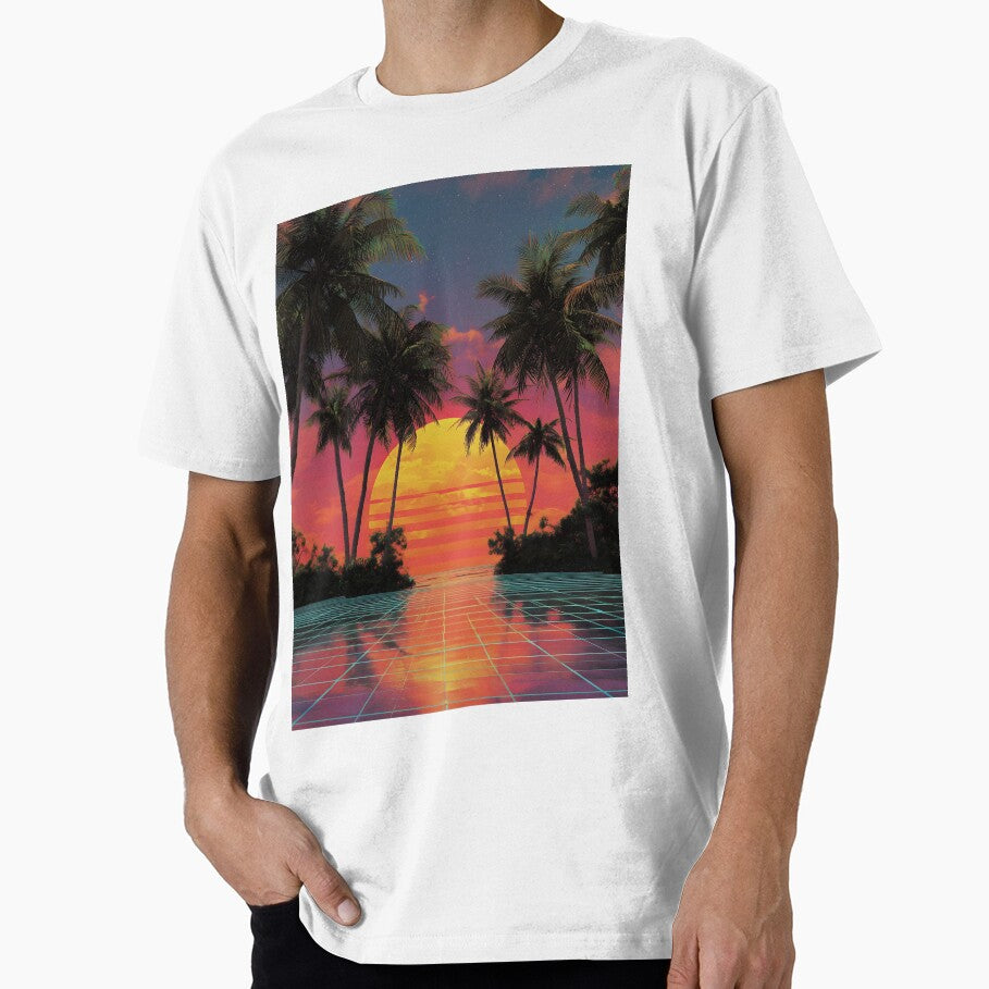 Vaporwave Sunset with Palm Trees by Pir8prints