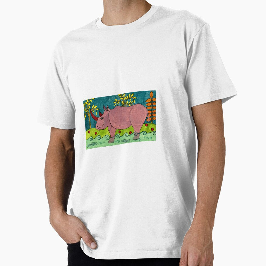 Gentle Rhino by a River by iluchy