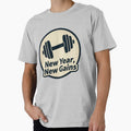New Year New Gains - Funny Gym Fitness Motivation Barbell Workout 2026 by Design-Pro-21