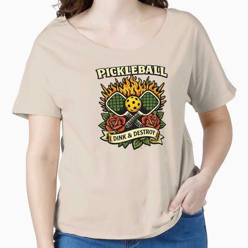 Dink & Destroy – Bold Pickleball Paddle Graphic T-Shirt for Pickleball Players by Pickleball Addicts Club