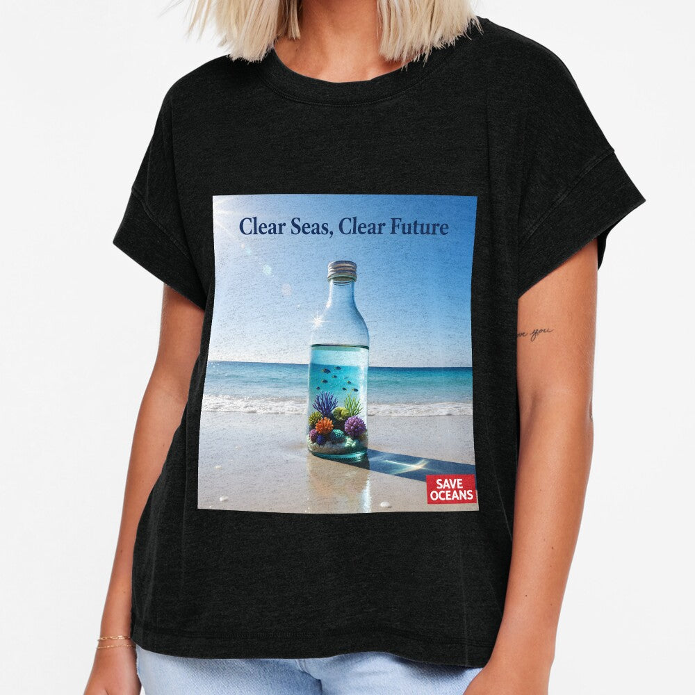 Save Oceans Concept Art: Message in a Bottle with Coral Reef on Clear Beach by Creative-RE