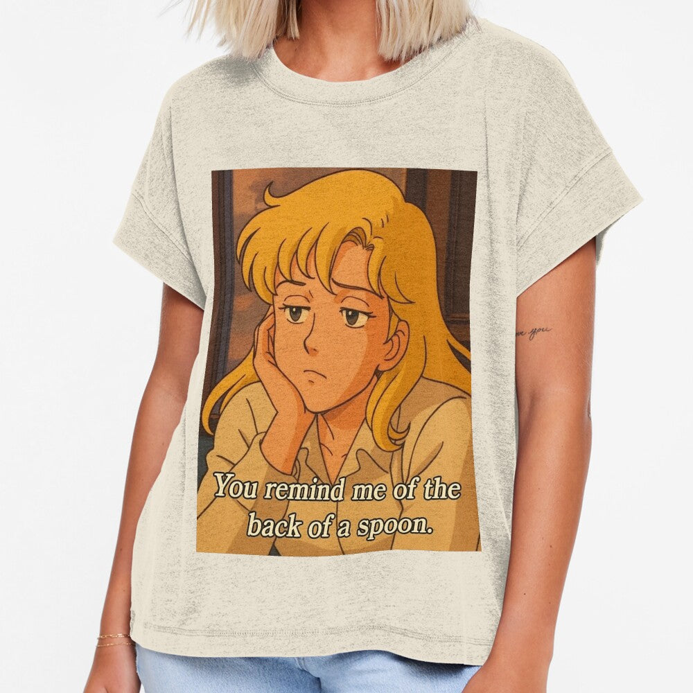 Melancholy Blonde Girl Anime Art – “You Remind Me of the Back of a Spoon” by Soft rot studio