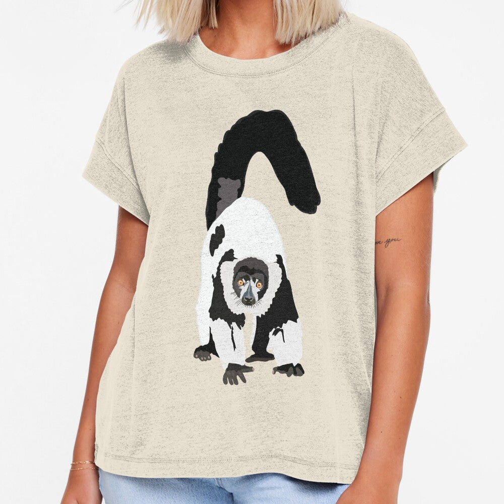 B is for Black and White Ruff Lemur,Black and White Ruffed Lemur Illustration – Primate Art for Wildlife and Nature Lovers by PrettylittlepastelUk