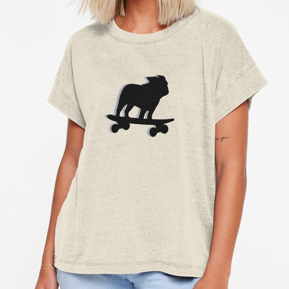 Skateboarding Bulldog by Jenn Inashvili