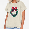 Cute Pixel Christmas Wreath with Red Bow and Berries by BankMano