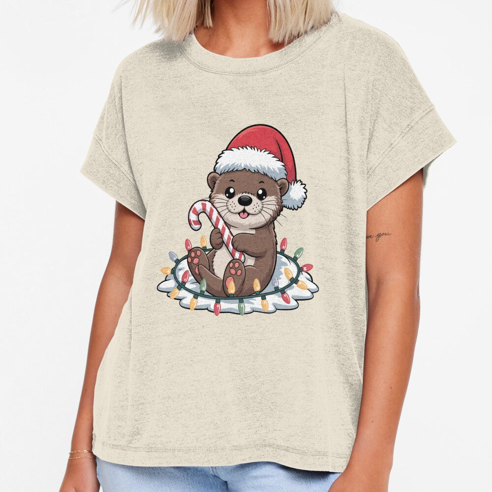 Otter and Candy Cane by NicolasGlowArt
