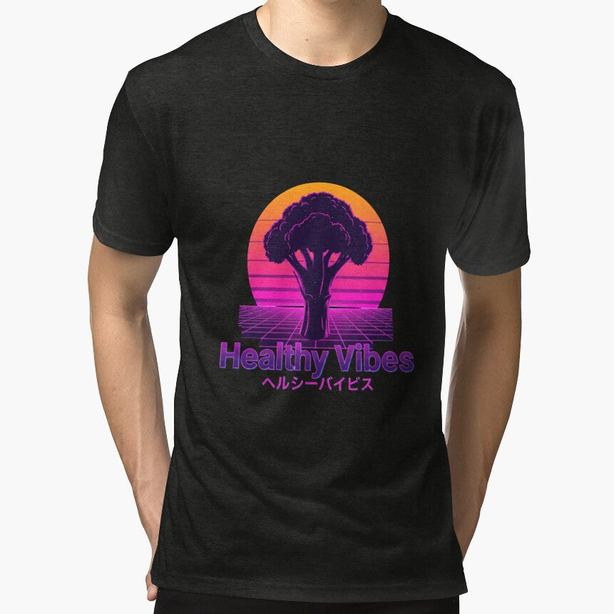 Retro Broccoli Sunset - 80s Synthwave Healthy Vibes by DisignByPrince