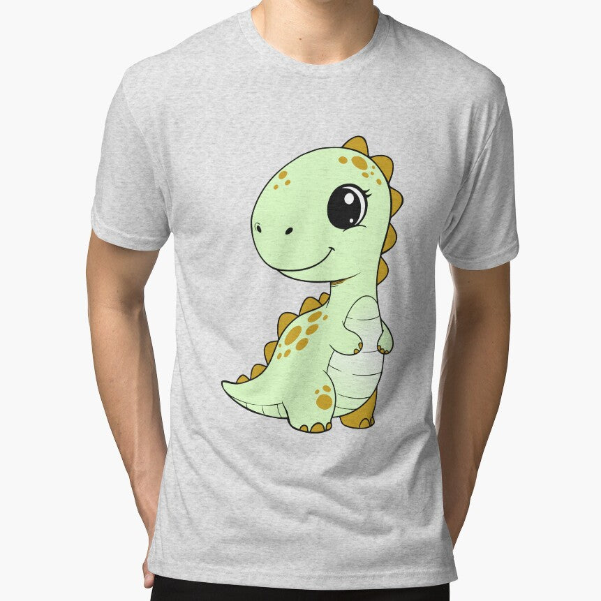 Cute Green Cartoon Dinosaur Art by IN Tales