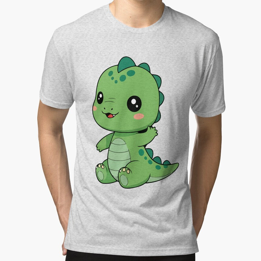 Cute Green Baby Dinosaur Art by IN Tales