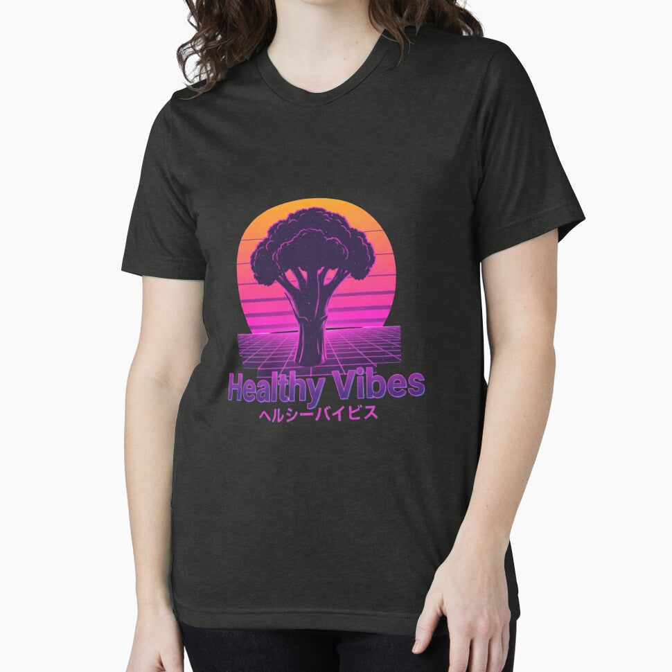 Retro Broccoli Sunset - 80s Synthwave Healthy Vibes by DisignByPrince
