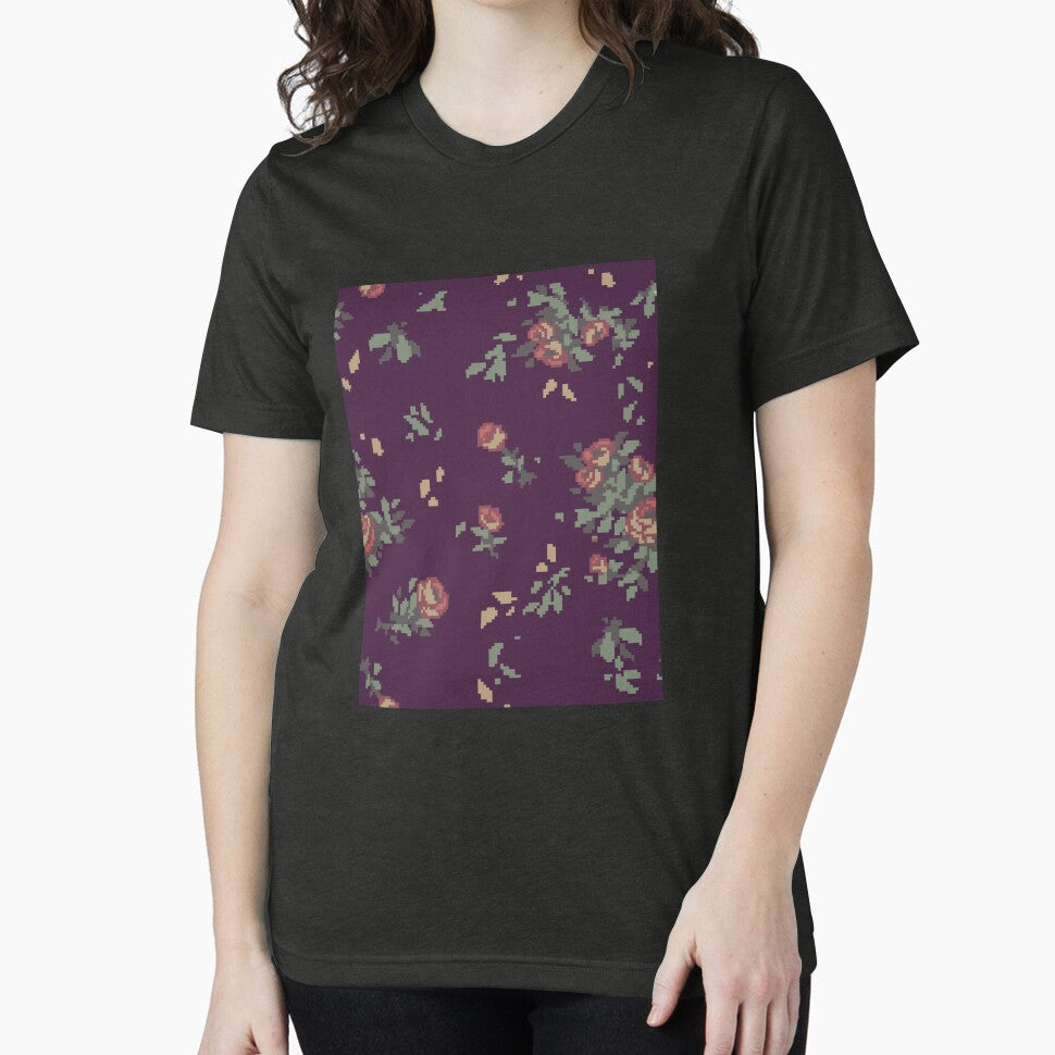 Pixel Floral Leggings by theCatghost