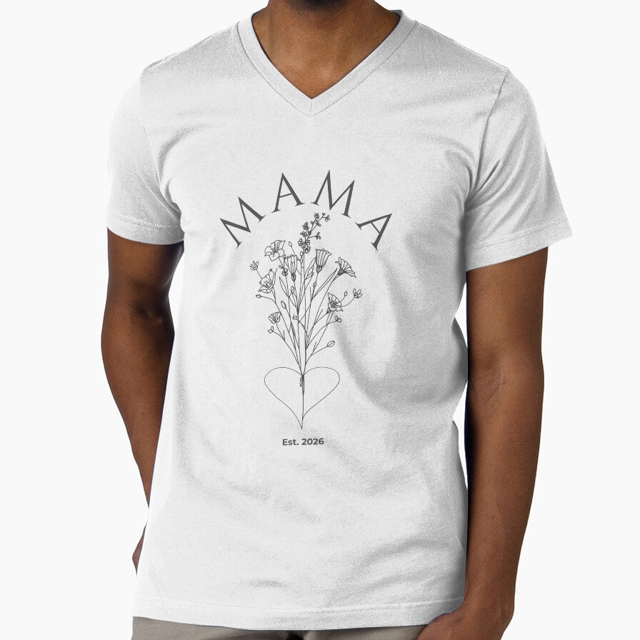 Mama Est 2026 Mothers Day New Mom Floral Heart by TeeArtWorld