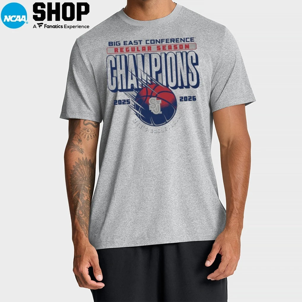 St John’s Red Storm Men’s Basketball 2025-2026 Big East Regular Season Champions Locker Room T-Shirt