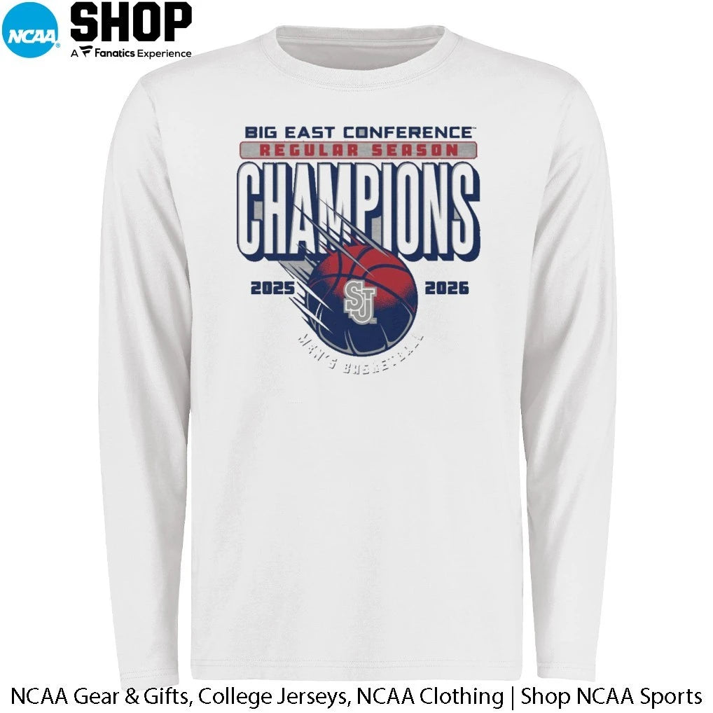 St John’s Red Storm Men’s Basketball 2025-2026 Big East Regular Season Champions Locker Room T-Shirt