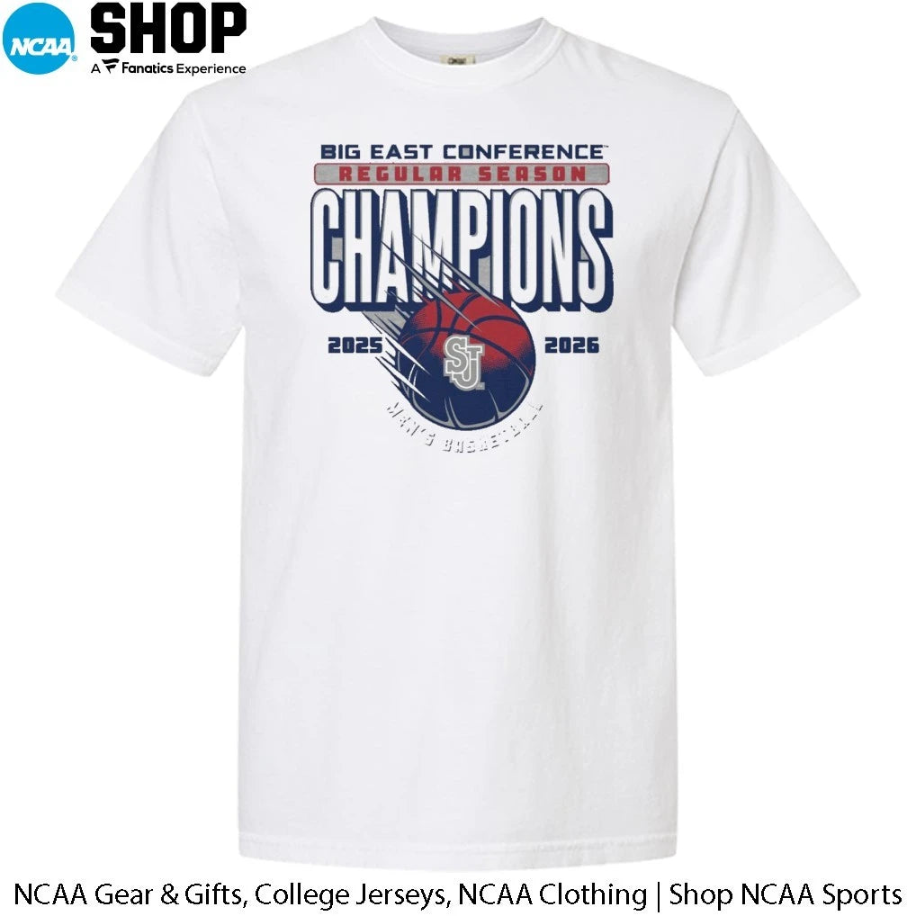 St John’s Red Storm Men’s Basketball 2025-2026 Big East Regular Season Champions Locker Room T-Shirt