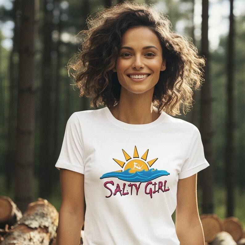 Beach theme shirt, Hoodie// Salty Girl // Surfer girl // style 03 Sweatshirt | HypeDripTees.com