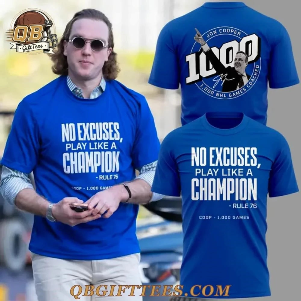 Tampa Bay Lightning Jon Cooper 1000 Games Shirt