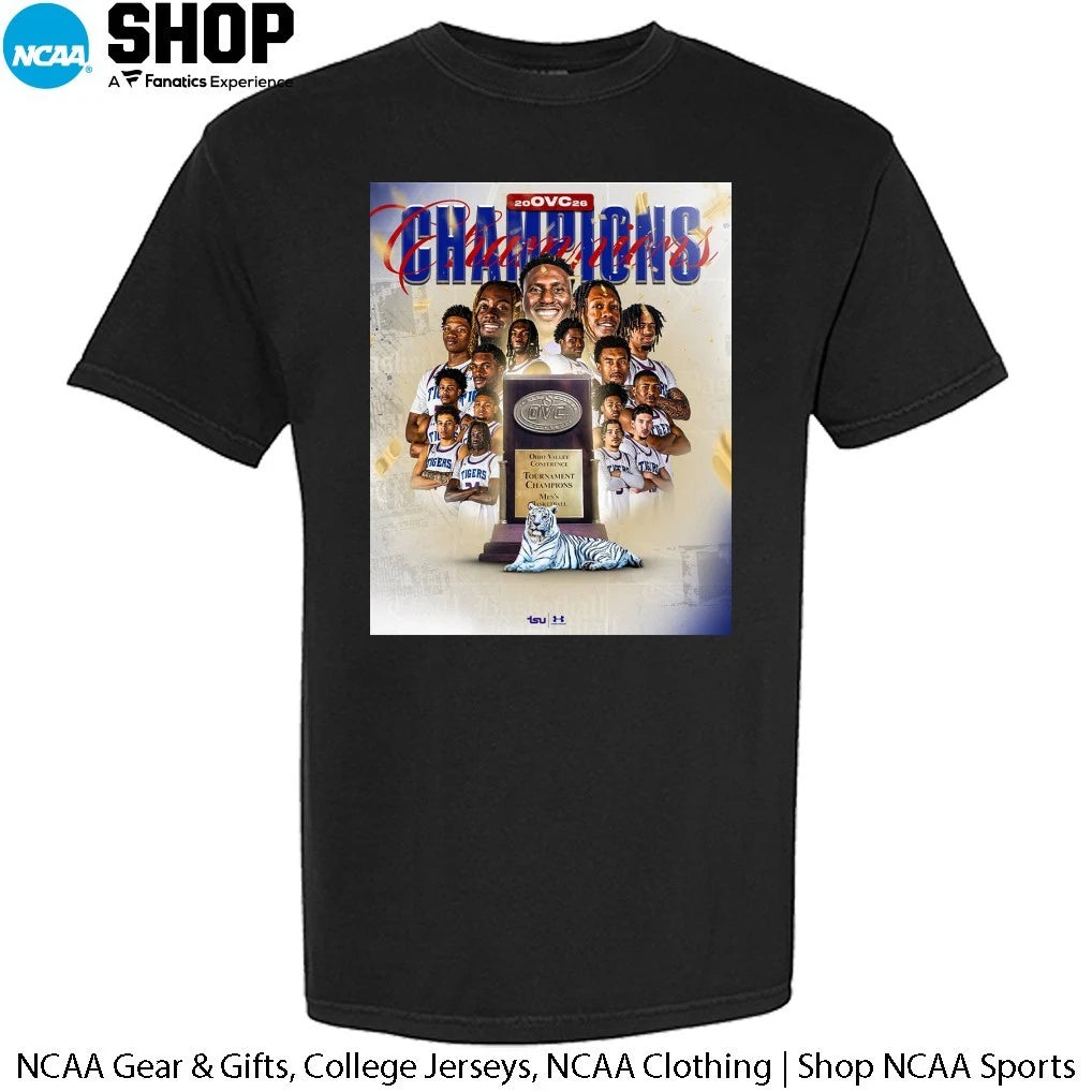 Tennessee State Tigers Men’s Basketball 2026 Ovc Tournament Champions T-Shirt