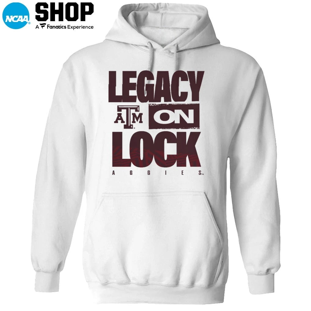Texas A&amp;M Aggies 2026 Legacy On Lock On-Court March Madness T-Shirt